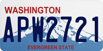 WA license plate APW2721