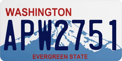 WA license plate APW2751