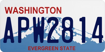 WA license plate APW2814