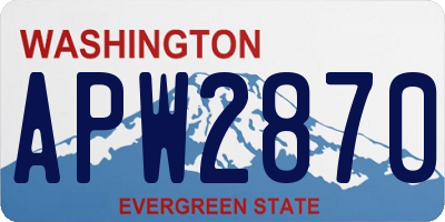 WA license plate APW2870