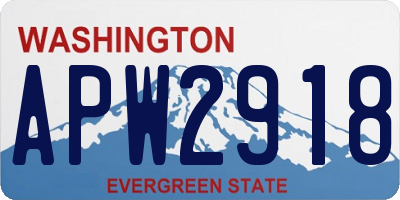 WA license plate APW2918