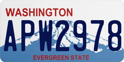 WA license plate APW2978