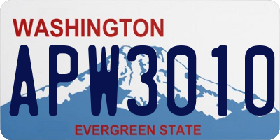 WA license plate APW3010