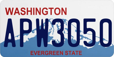 WA license plate APW3050