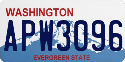 WA license plate APW3096