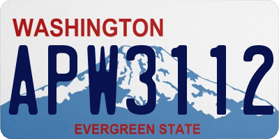WA license plate APW3112