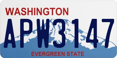 WA license plate APW3147
