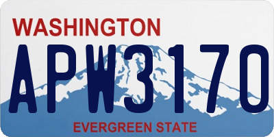 WA license plate APW3170