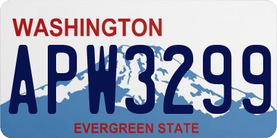 WA license plate APW3299