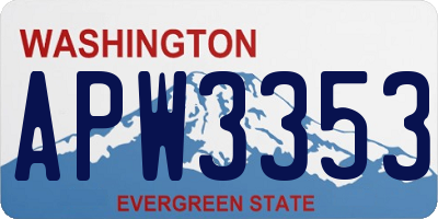 WA license plate APW3353