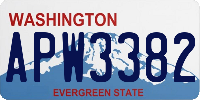 WA license plate APW3382