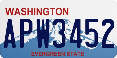 WA license plate APW3452