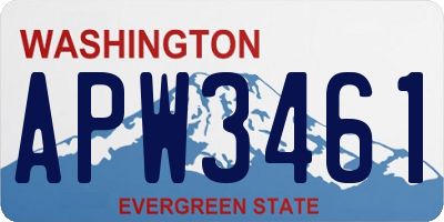 WA license plate APW3461