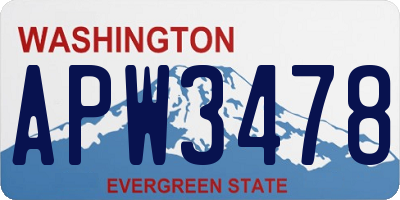 WA license plate APW3478