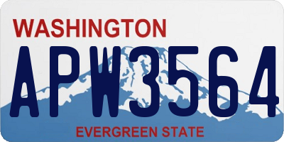 WA license plate APW3564