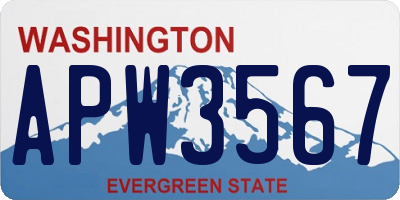 WA license plate APW3567