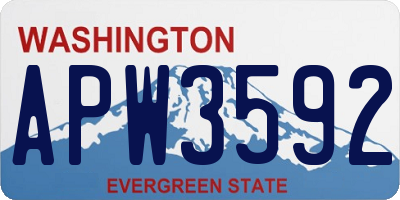 WA license plate APW3592