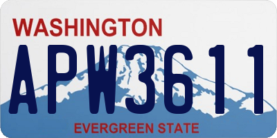 WA license plate APW3611
