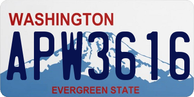 WA license plate APW3616