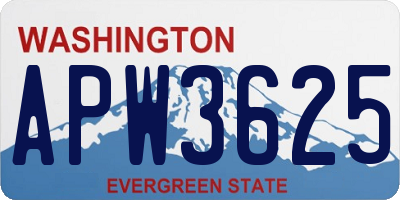 WA license plate APW3625
