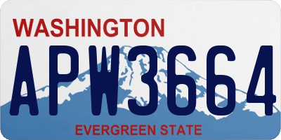 WA license plate APW3664