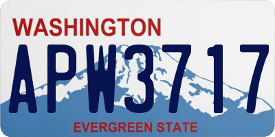 WA license plate APW3717
