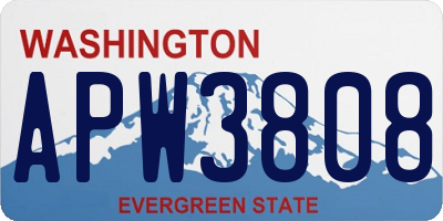 WA license plate APW3808