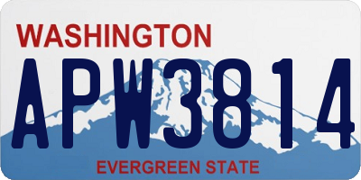 WA license plate APW3814