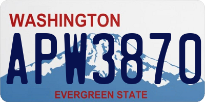 WA license plate APW3870
