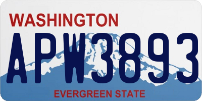 WA license plate APW3893
