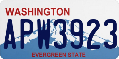 WA license plate APW3923