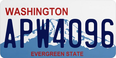 WA license plate APW4096