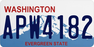 WA license plate APW4182