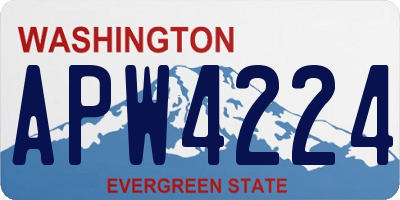 WA license plate APW4224
