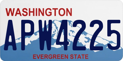 WA license plate APW4225