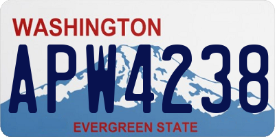 WA license plate APW4238