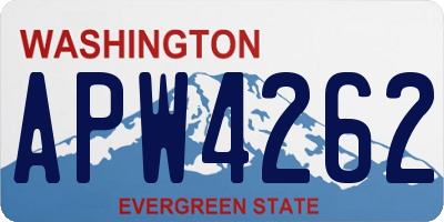 WA license plate APW4262