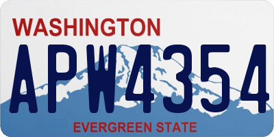 WA license plate APW4354