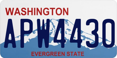 WA license plate APW4430