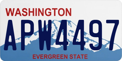 WA license plate APW4497