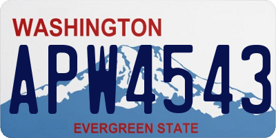 WA license plate APW4543
