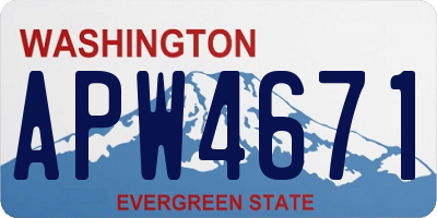 WA license plate APW4671