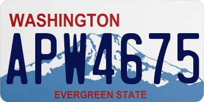 WA license plate APW4675