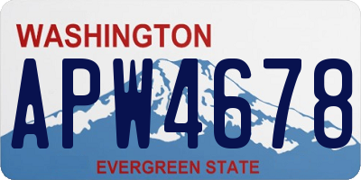 WA license plate APW4678