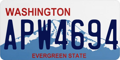 WA license plate APW4694