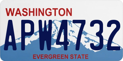 WA license plate APW4732
