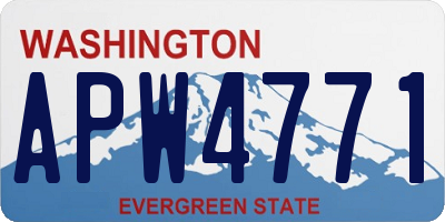 WA license plate APW4771
