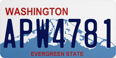 WA license plate APW4781