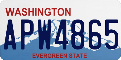 WA license plate APW4865
