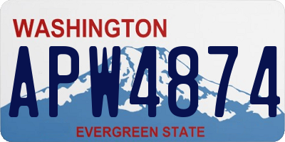 WA license plate APW4874